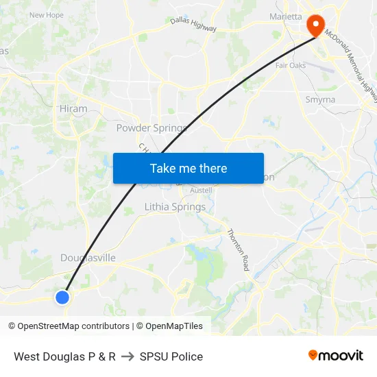 West Douglas P & R to SPSU Police map
