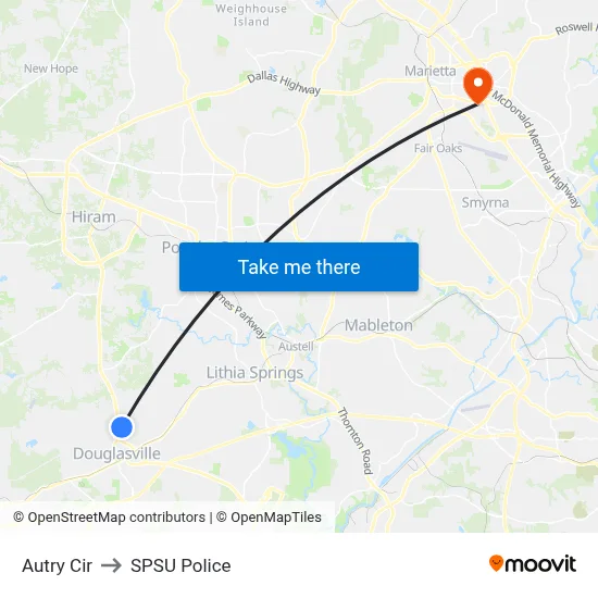 Autry Cir to SPSU Police map
