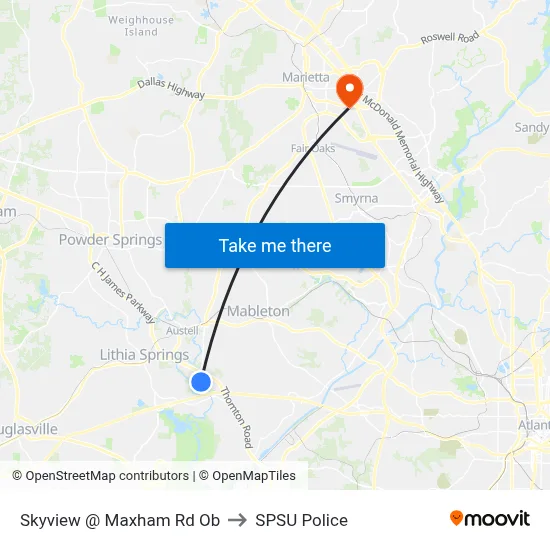 Skyview @ Maxham Rd Ob to SPSU Police map
