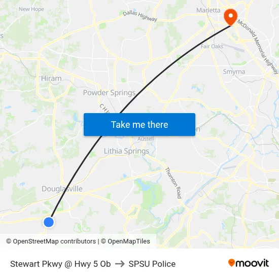 Stewart Pkwy @ Hwy 5 Ob to SPSU Police map
