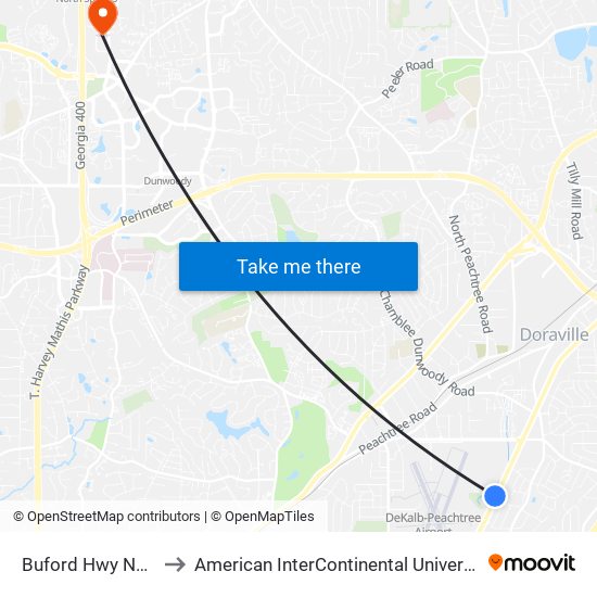 Buford Hwy NE @ 4770 to American InterContinental University Atlanta (AIU) map
