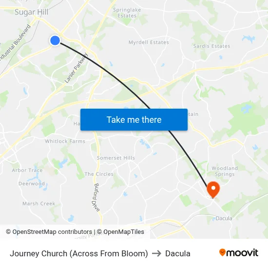Journey Church (Across From Bloom) to Dacula map