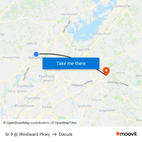 Sr 9 @ Windward Pkwy to Dacula map