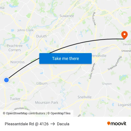 Pleasantdale Rd @ 4126 to Dacula map