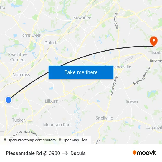 Pleasantdale Rd @ 3930 to Dacula map