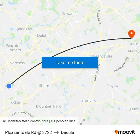 Pleasantdale Rd @ 3722 to Dacula map