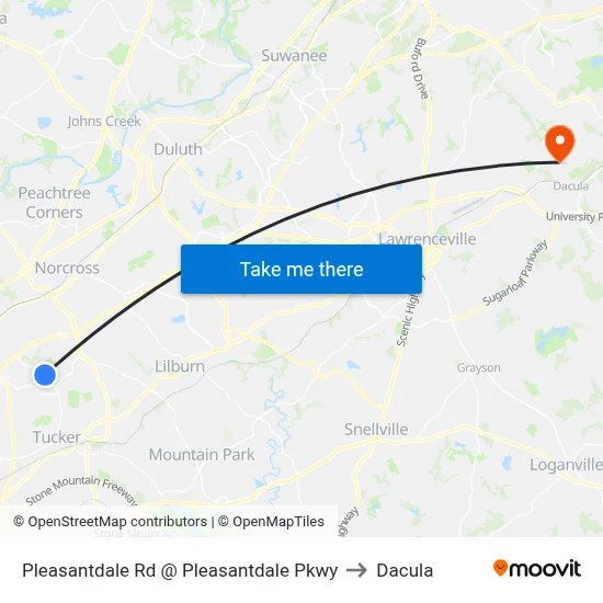 Pleasantdale Rd @ Pleasantdale Pkwy to Dacula map