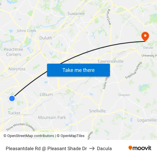 Pleasantdale Rd @ Pleasant Shade Dr to Dacula map