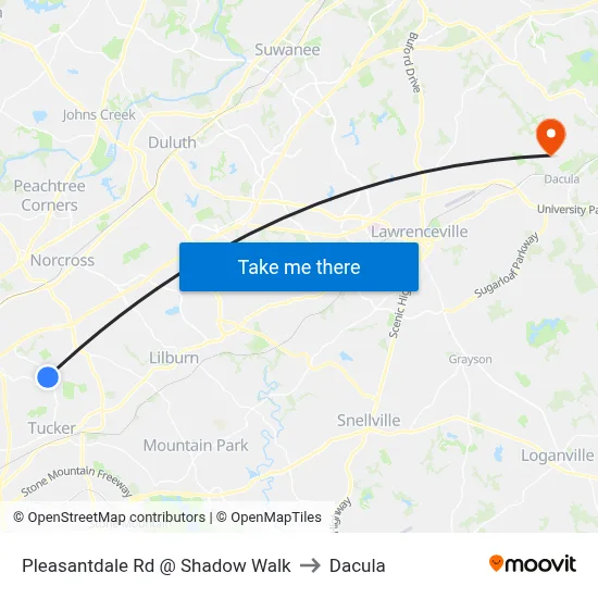Pleasantdale Rd @ Shadow Walk to Dacula map