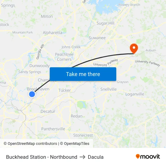 Buckhead Station - Northbound to Dacula map