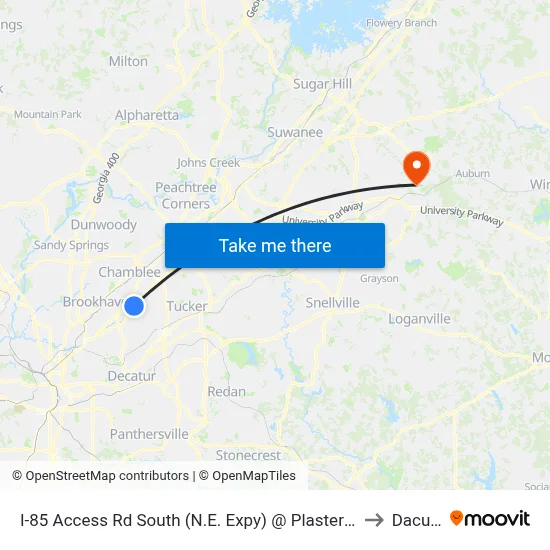 I-85 Access Rd South (N.E. Expy) @ Plaster Rd to Dacula map