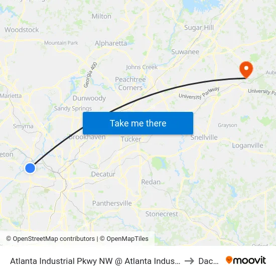 Atlanta Industrial Pkwy NW @ Atlanta Industrial Dr to Dacula map