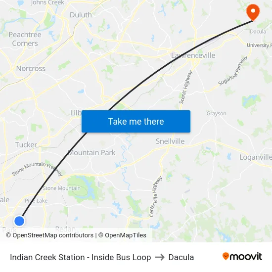 Indian Creek Station - Inside Bus Loop to Dacula map