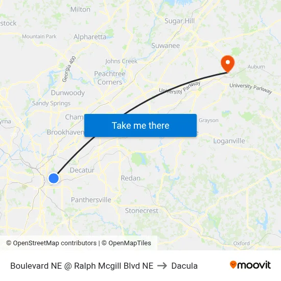 Boulevard NE @ Ralph Mcgill Blvd NE to Dacula map