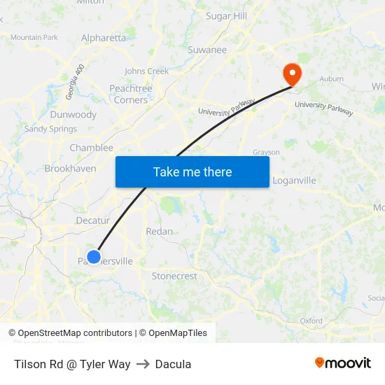 Tilson Rd @ Tyler Way to Dacula map