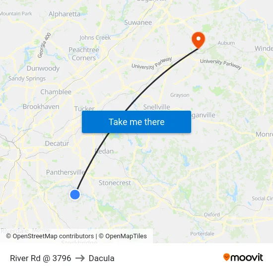 River Rd @ 3796 to Dacula map