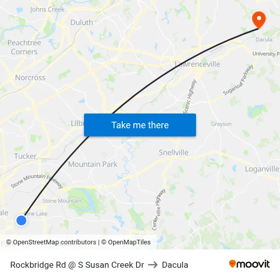 Rockbridge Rd @ S Susan Creek Dr to Dacula map