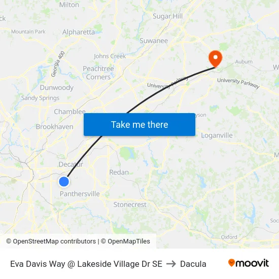 Eva Davis Way @ Lakeside Village Dr SE to Dacula map