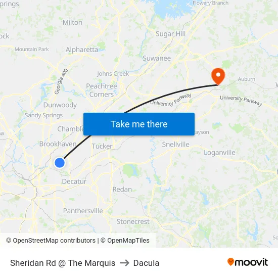 Sheridan Rd @ The Marquis to Dacula map