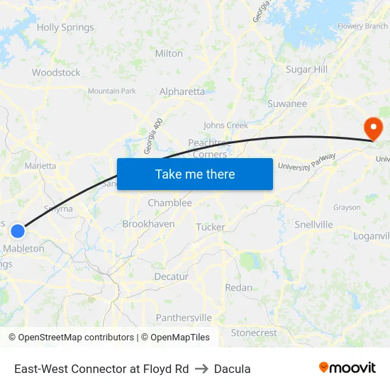 East-West Connector at Floyd Rd to Dacula map