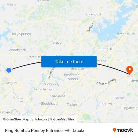 Ring Rd at Jc Penney Entrance to Dacula map