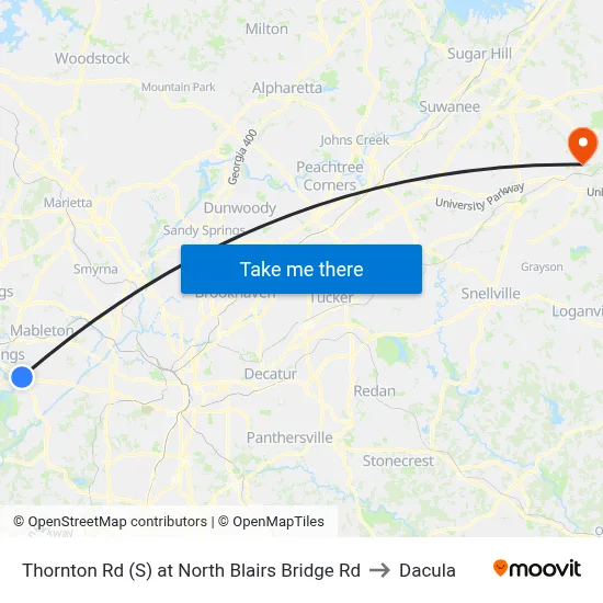 Thornton Rd (S) at North Blairs Bridge Rd to Dacula map