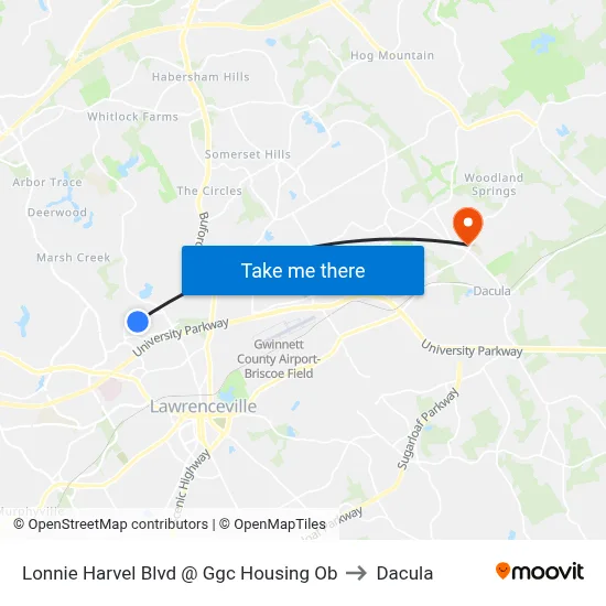 Lonnie Harvel Blvd @ Ggc Housing Ob to Dacula map