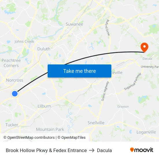 Brook Hollow Pkwy & Fedex Entrance to Dacula map