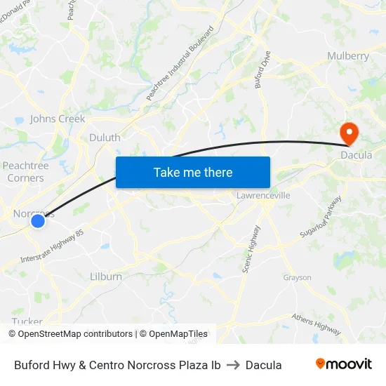 Buford Hwy & Centro Norcross Plaza Ib to Dacula map