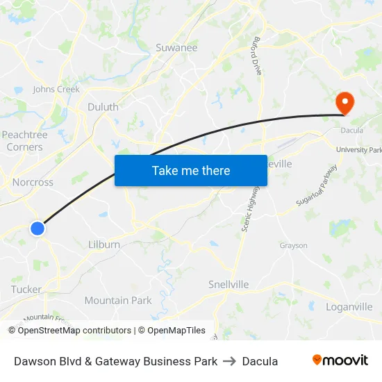 Dawson Blvd & Gateway Business Park to Dacula map