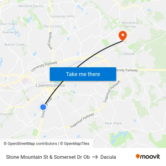 Stone Mountain St & Somerset Dr Ob to Dacula map