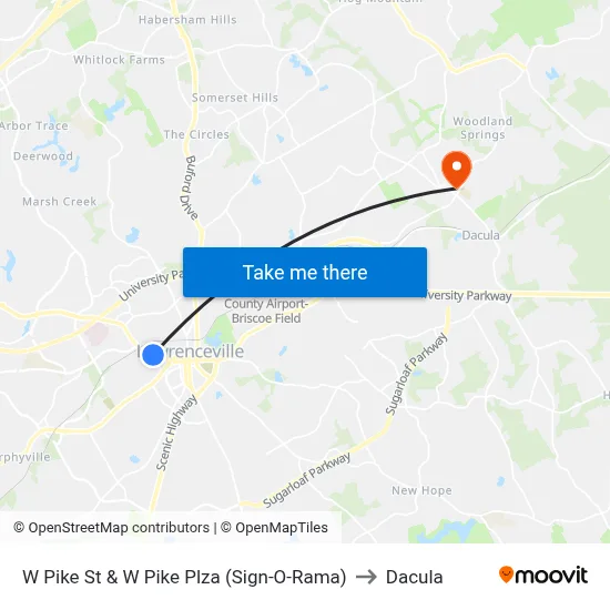 W Pike St & W Pike Plza (Sign-O-Rama) to Dacula map