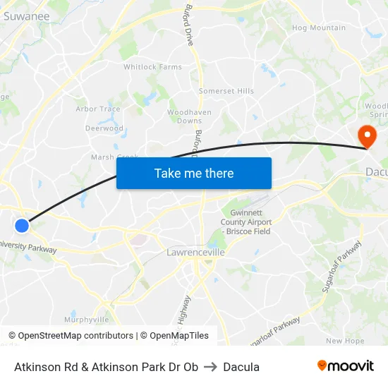 Atkinson Rd & Atkinson Park Dr Ob to Dacula map