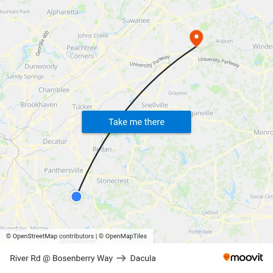 River Rd @ Bosenberry Way to Dacula map