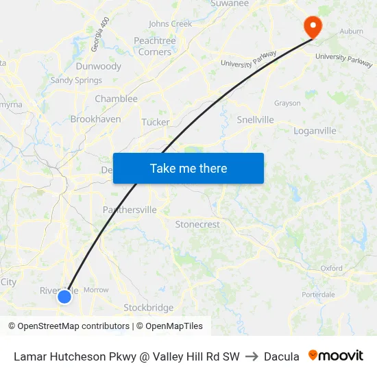 Lamar Hutcheson Pkwy @ Valley Hill Rd SW to Dacula map