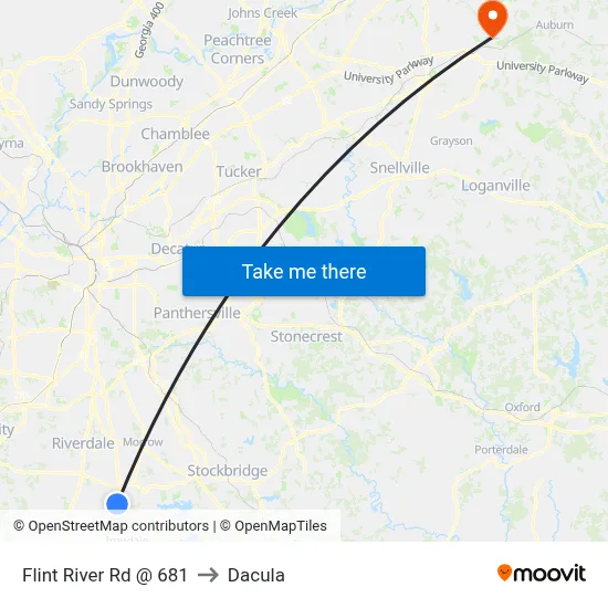 Flint River Rd @ 681 to Dacula map
