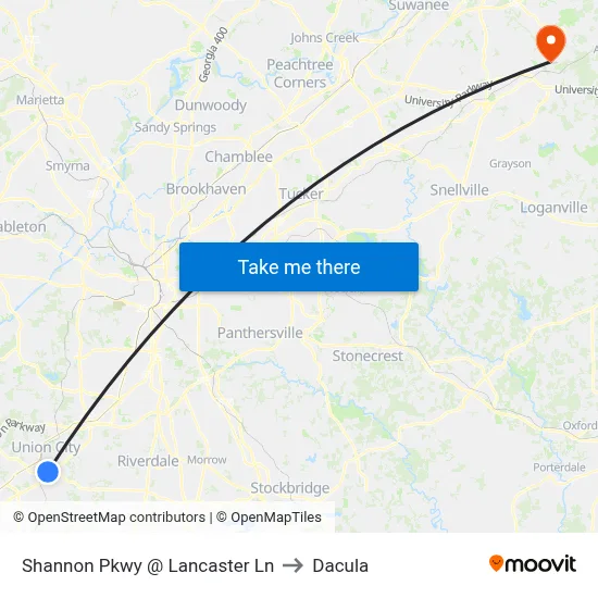Shannon Pkwy @ Lancaster Ln to Dacula map