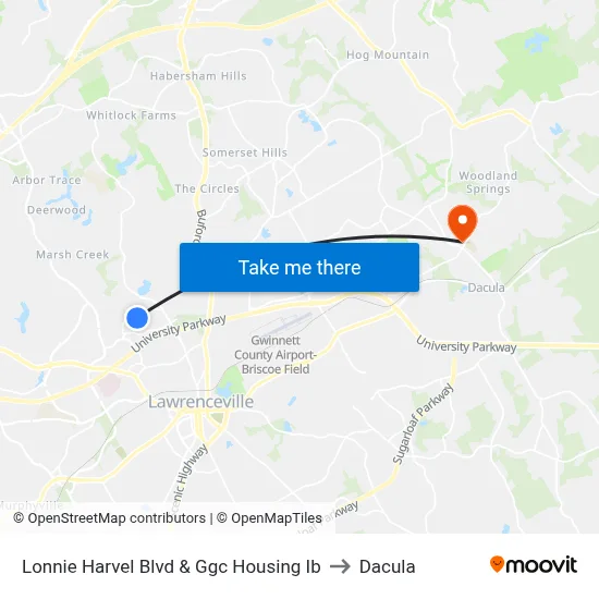 Lonnie Harvel Blvd & Ggc Housing Ib to Dacula map