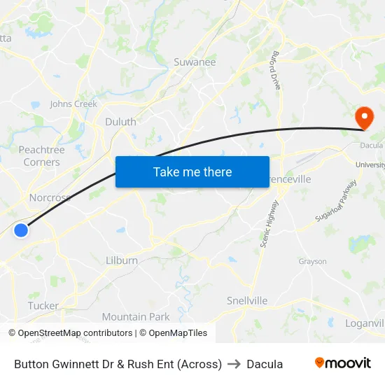 Button Gwinnett Dr & Rush Ent (Across) to Dacula map