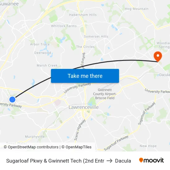 Sugarloaf Pkwy & Gwinnett Tech (2nd Entr to Dacula map