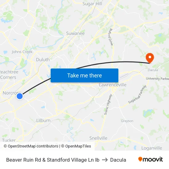 Beaver Ruin Rd & Standford Village Ln Ib to Dacula map