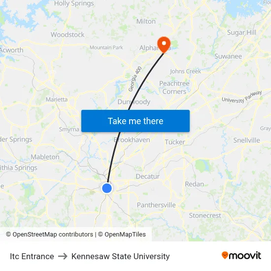 Itc Entrance to Kennesaw State University map