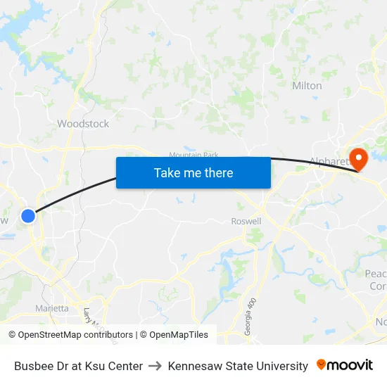 Busbee Dr at Ksu Center to Kennesaw State University map