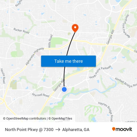 North Point Pkwy @ 7300 to Alpharetta, GA map