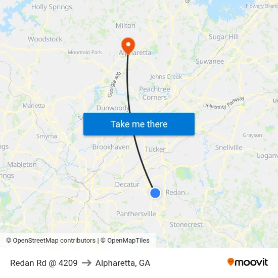 Redan Rd @ 4209 to Alpharetta, GA map