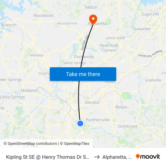 Kipling St SE @ Henry Thomas Dr SE (E) to Alpharetta, GA map