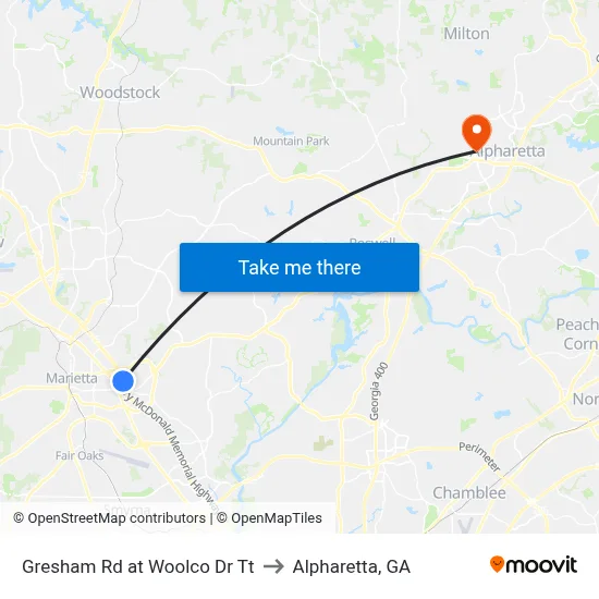 Gresham Rd at Woolco Dr Tt to Alpharetta, GA map