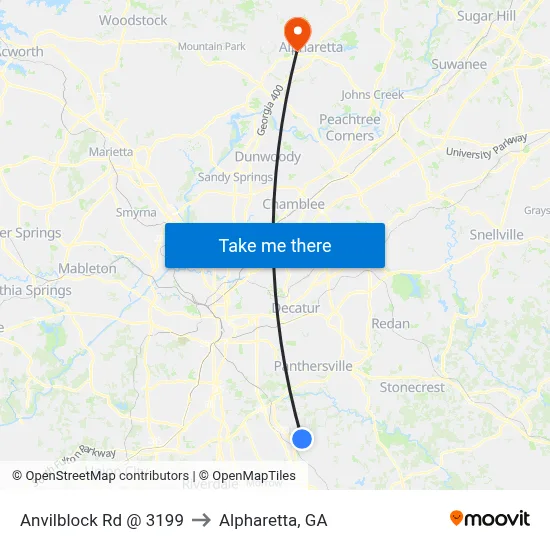 Anvilblock Rd @ 3199 to Alpharetta, GA map