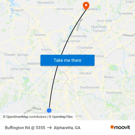 Buffington Rd @ 5355 to Alpharetta, GA map