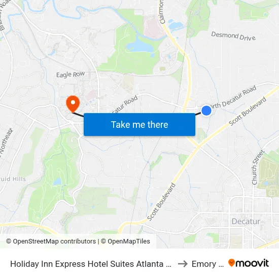 Holiday Inn Express Hotel Suites Atlanta Emory University Area an IHG Hotel Decatur to Emory University map